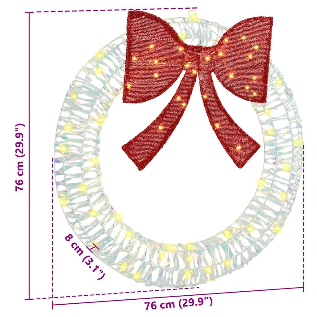 Wreath with 60 LEDs Warm white 75 cm PET