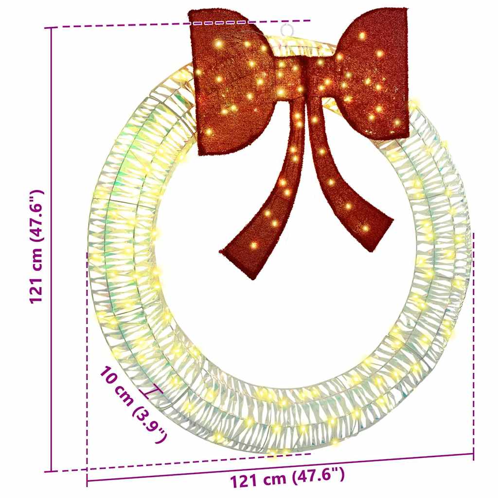 Wreath with 150 LEDs Warm white 120 cm PET