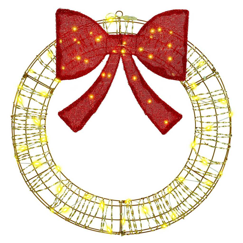 Wreath with 60 LEDs Warm white 75 cm PET