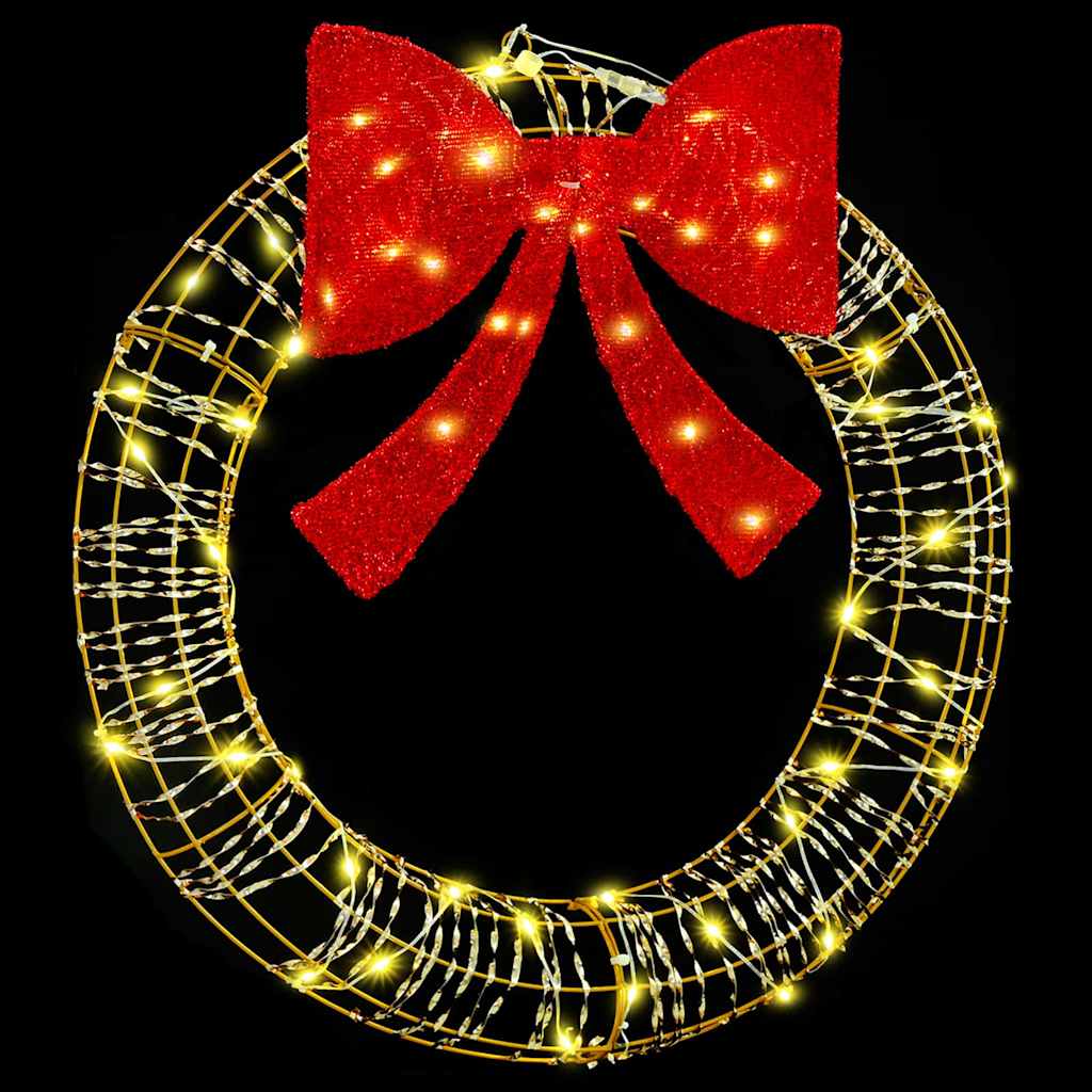 Wreath with 60 LEDs Warm white 75 cm PET