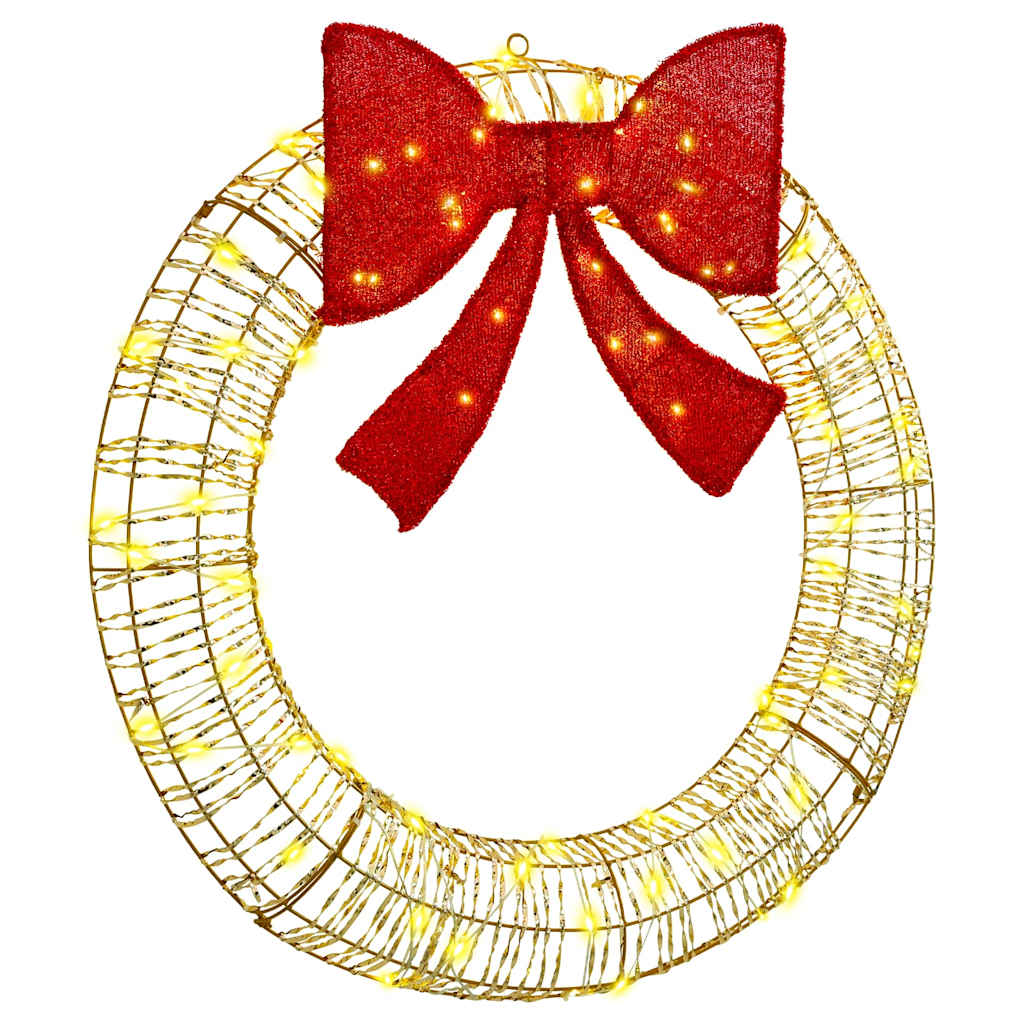 Wreath with 80 LEDs Warm white 90 cm PET