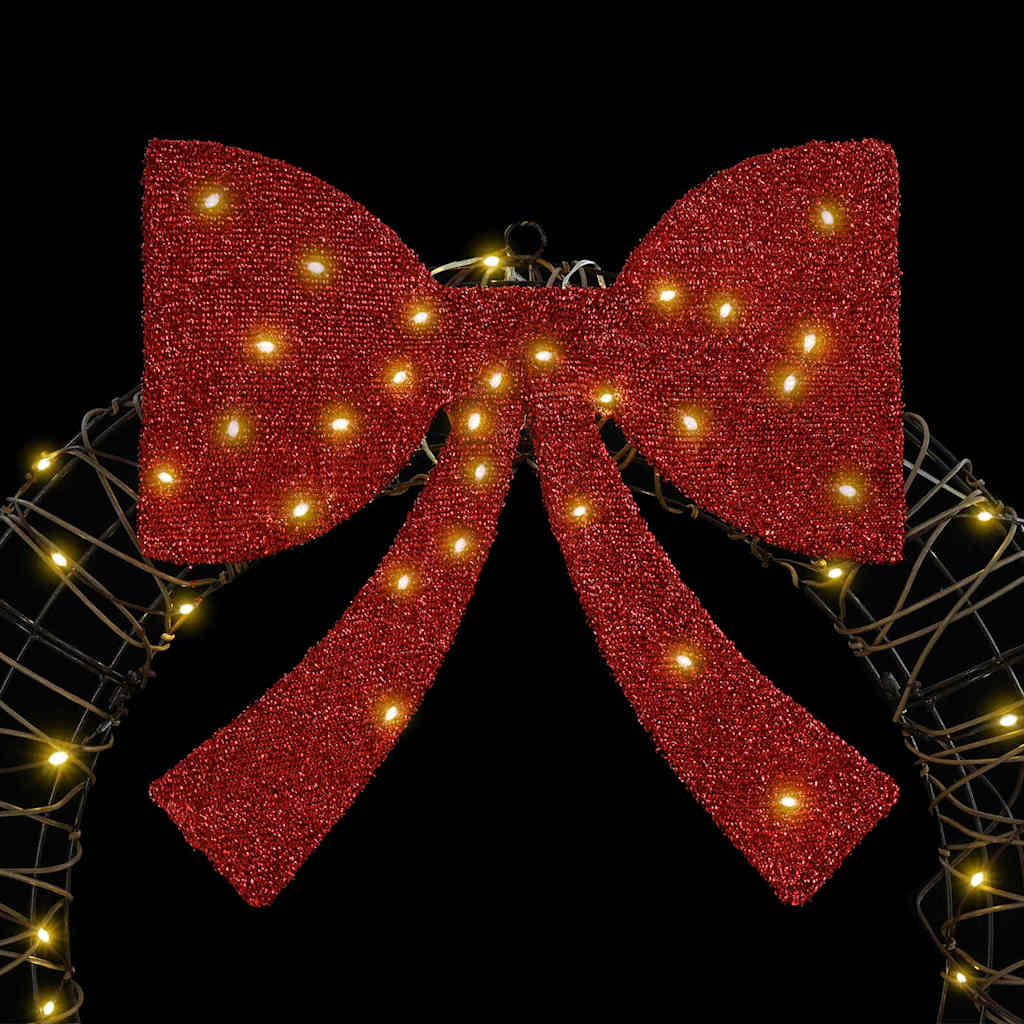 Wreath with 60 LEDs Warm white 75 cm Rattan