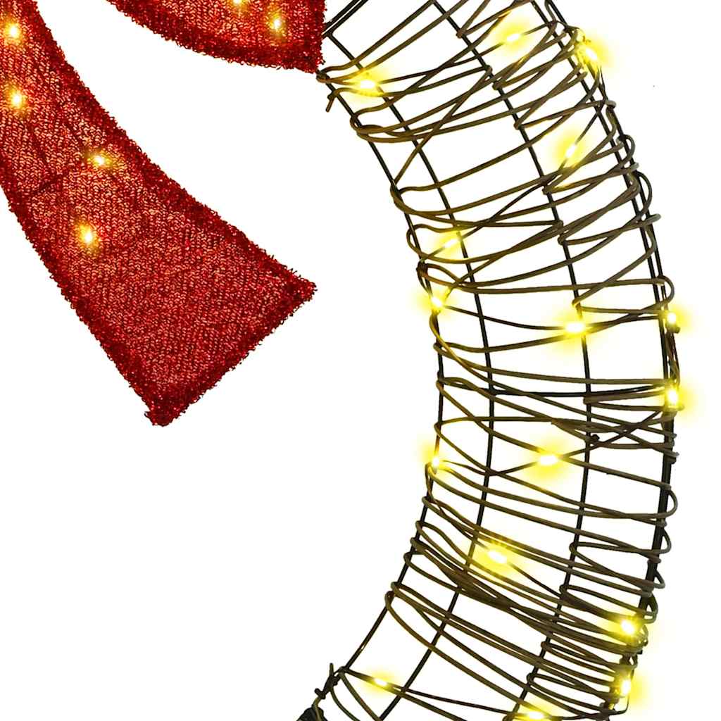 Wreath with 80 LEDs Warm white 90 cm Rattan