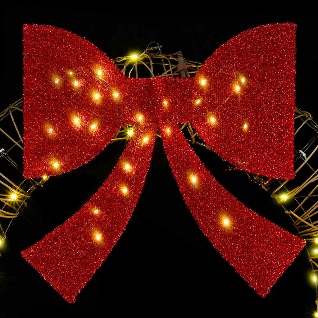 Wreath with 80 LEDs Warm white 90 cm Rattan