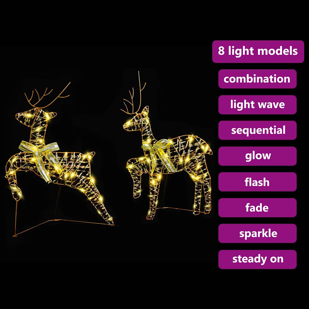 LED Reindeers with 40 LEDs 2 pcs Warm White PET