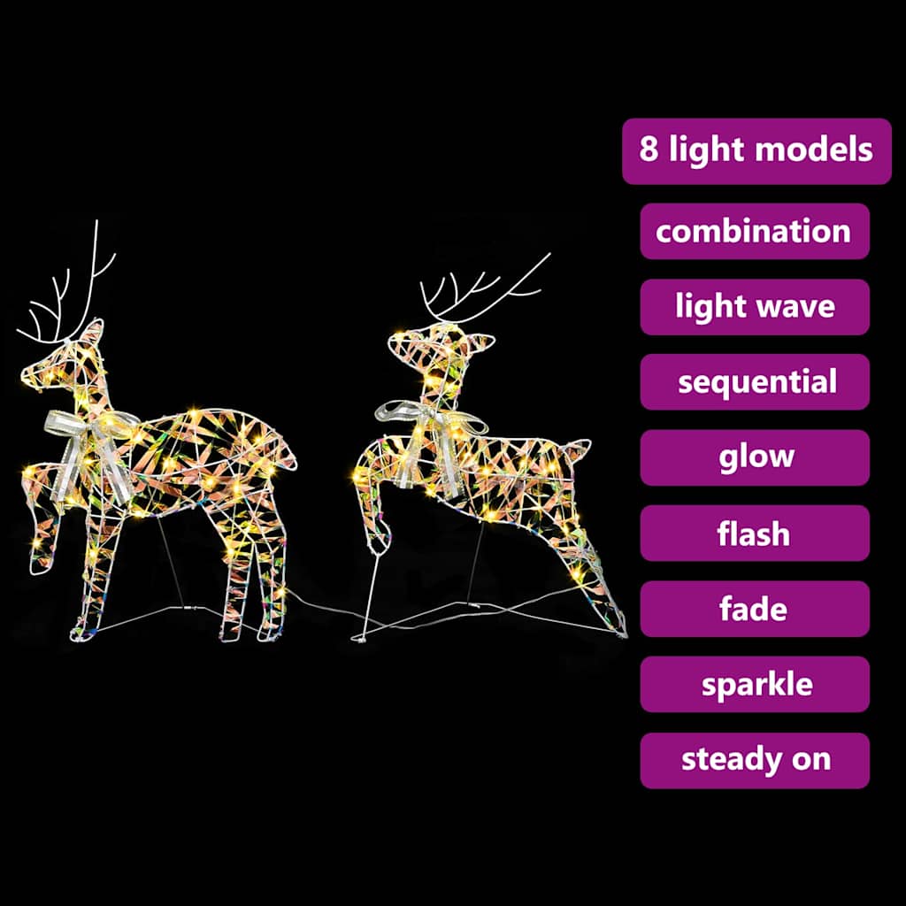 LED Reindeers with 40 LEDs 2 pcs Warm White PET