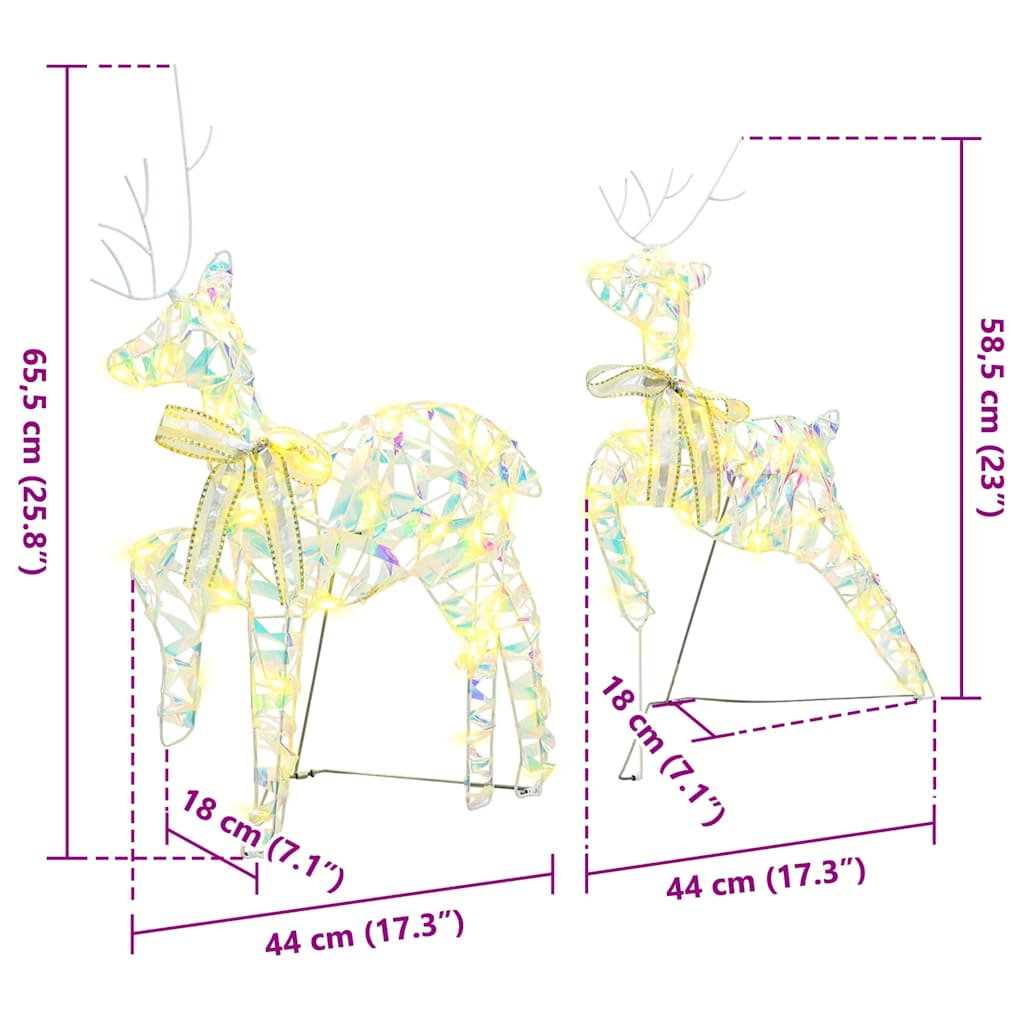 LED Reindeers with 40 LEDs 2 pcs Warm White PET