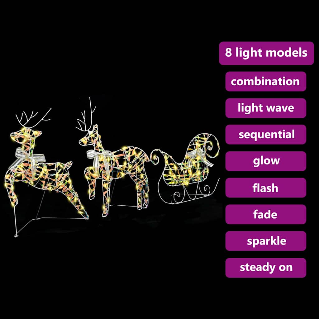 LED Reindeers with 60 LEDs 3 pcs Warm White PET