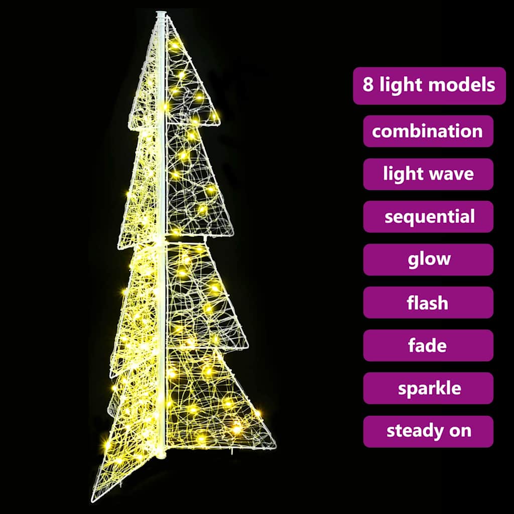 Christmas Tree with 100 LEDs Warm White 120 cm Acrylic