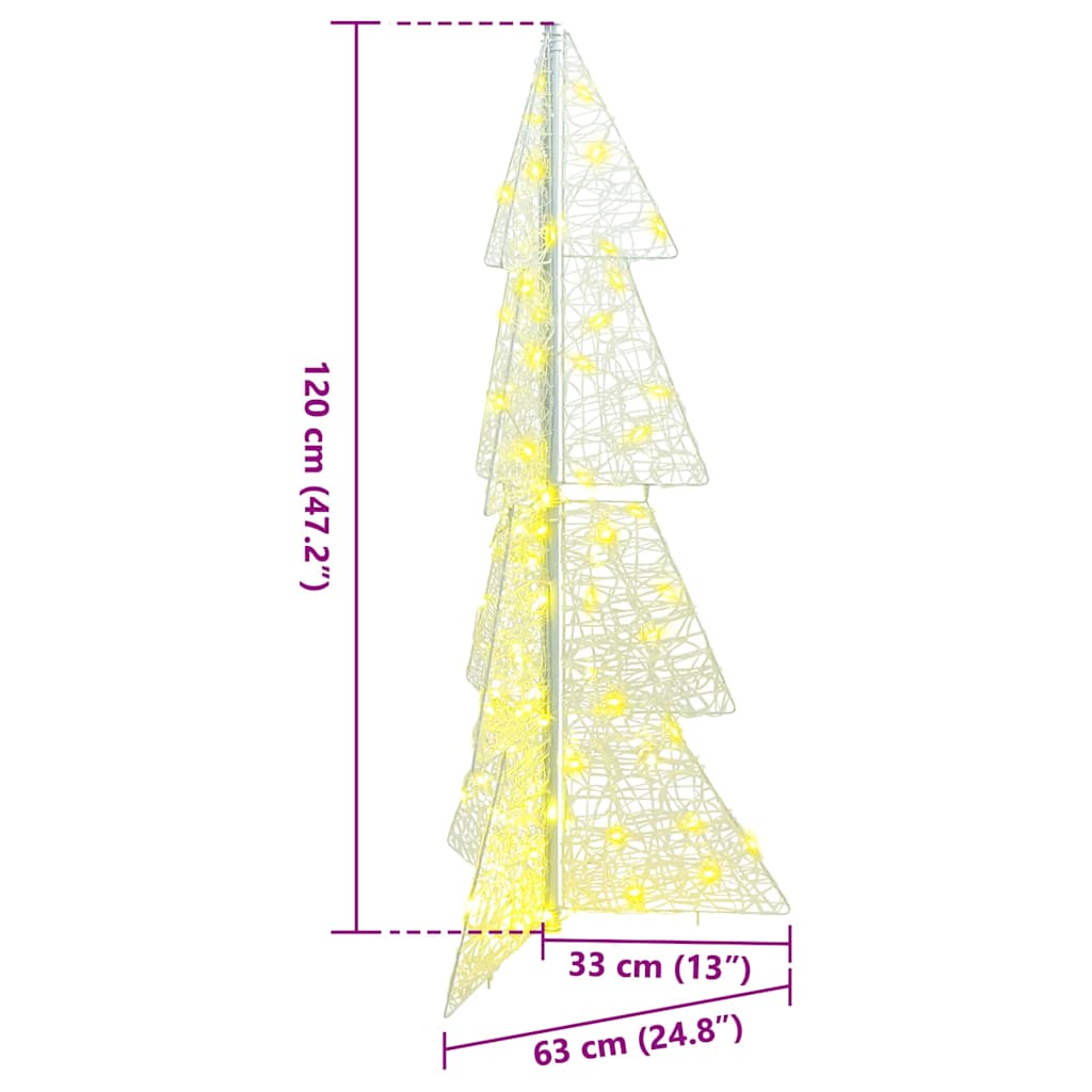 Christmas Tree with 100 LEDs Warm White 120 cm Acrylic