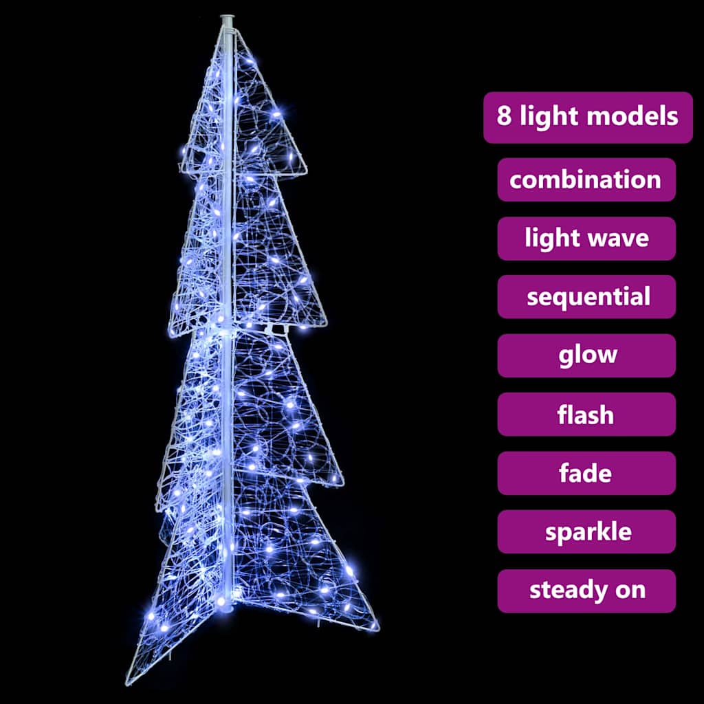 Christmas Tree with 100 LEDs Cold White 120 cm Acrylic