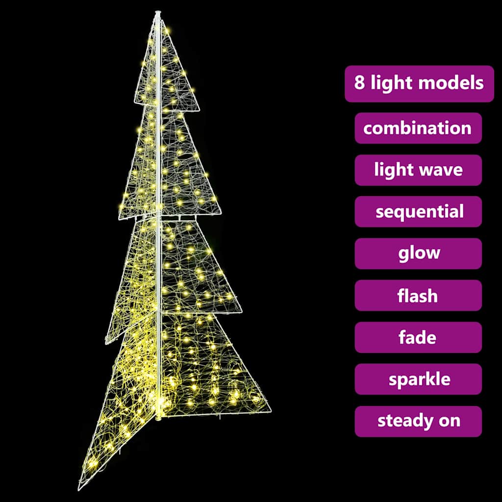 Christmas Tree with 240 LEDs Warm White 180 cm Acrylic