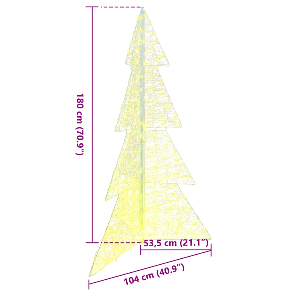 Christmas Tree with 240 LEDs Warm White 180 cm Acrylic