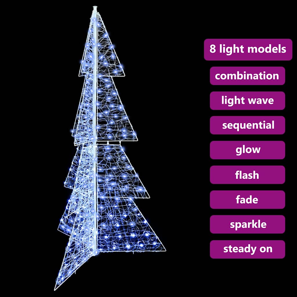Christmas Tree with 240 LEDs Cold White 180 cm Acrylic