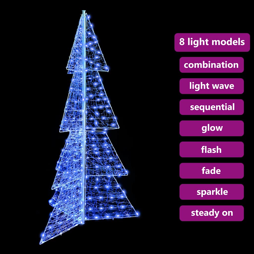 Christmas Tree with 240 LEDs Blue 180 cm Acrylic