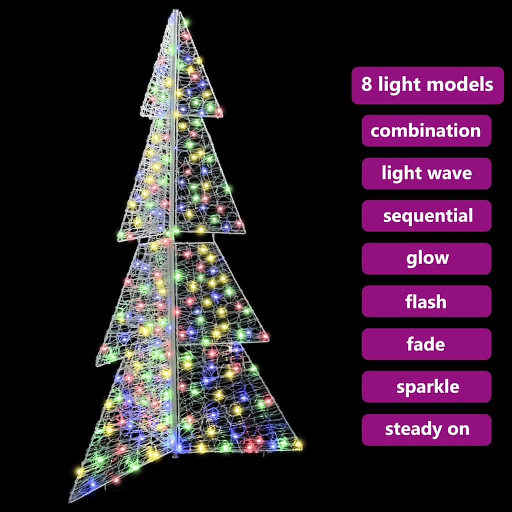 Christmas Tree with 240 LEDs Multicolour 180 cm Acrylic