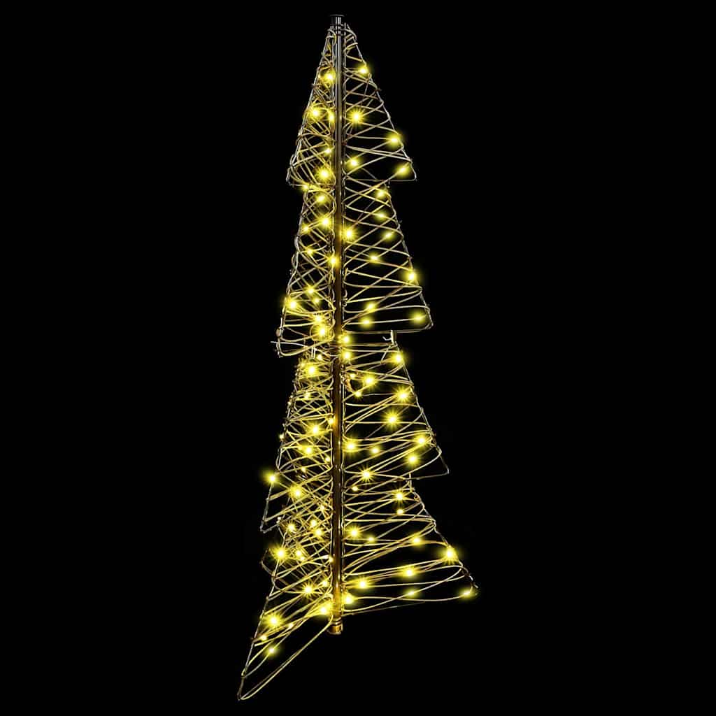 Christmas Tree with 100 LEDs Warm White 120 cm Rattan