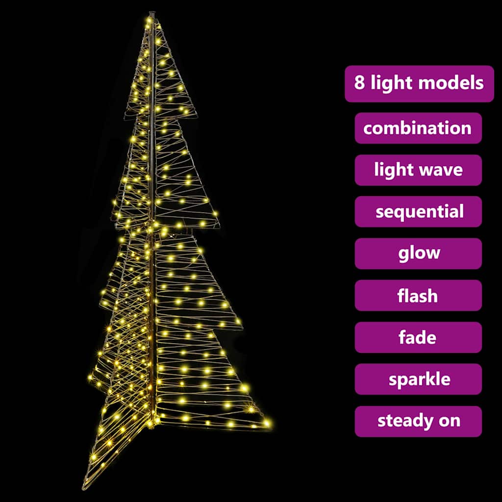 Christmas Tree with 240 LEDs Warm White 180 cm Rattan