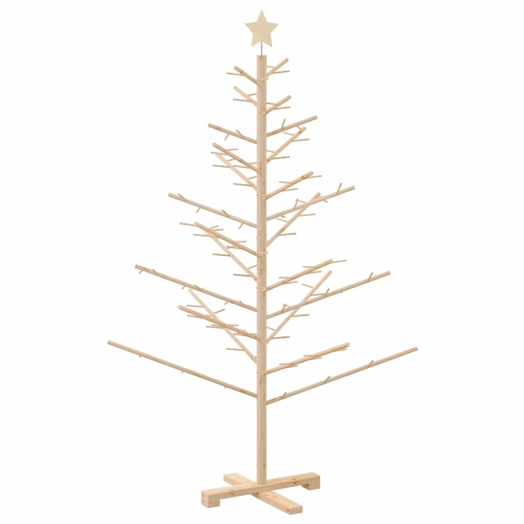 Wooden Christmas Tree with Stand Natural 150 cm Solid pine wood