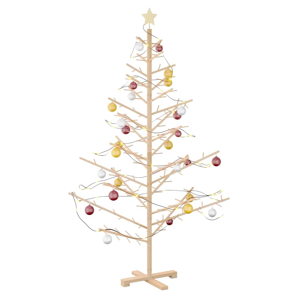 Wooden Christmas Tree with Stand Natural 180 cm Solid pine wood