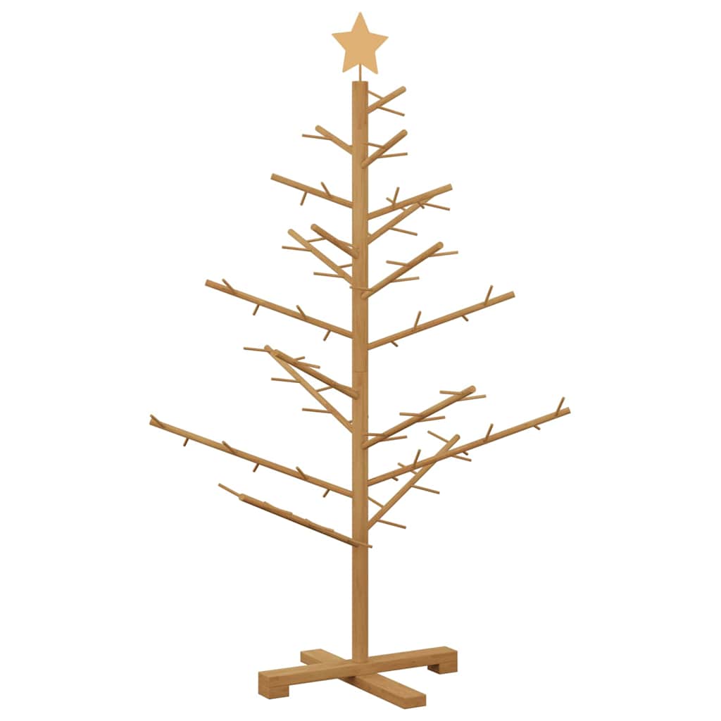 Wooden Christmas Tree with Stand Brown 125 cm Solid pine wood