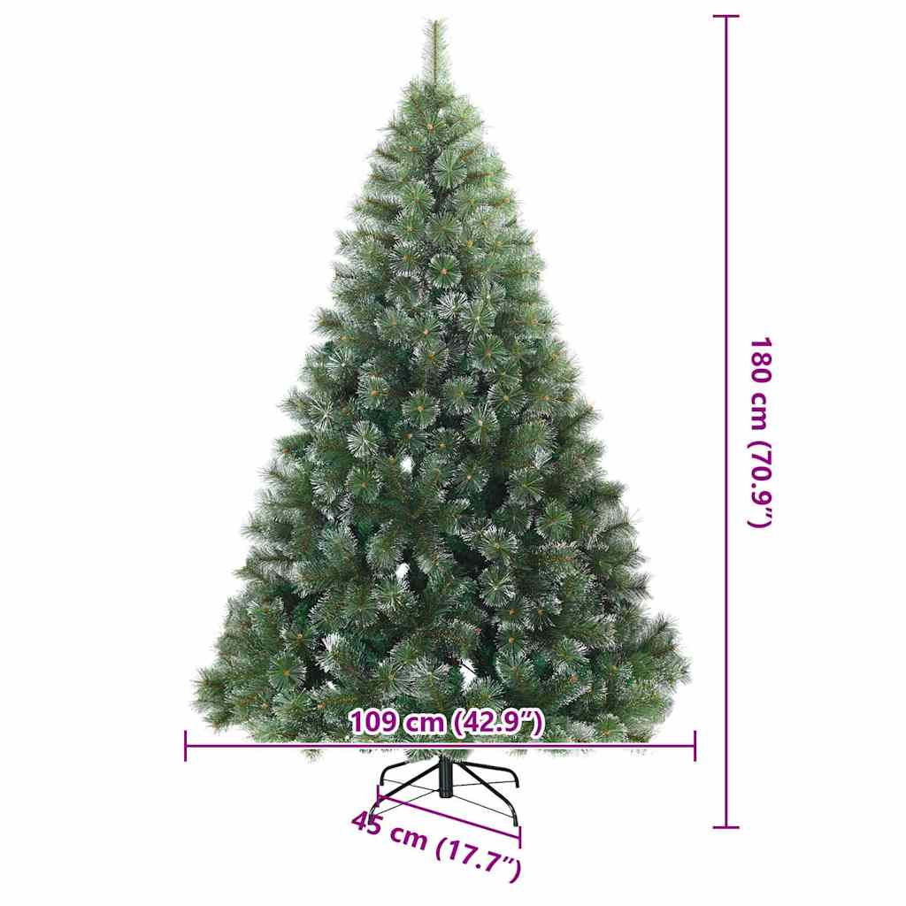 Artificial Hinged Christmas Tree Snow Flocked White 180 cm