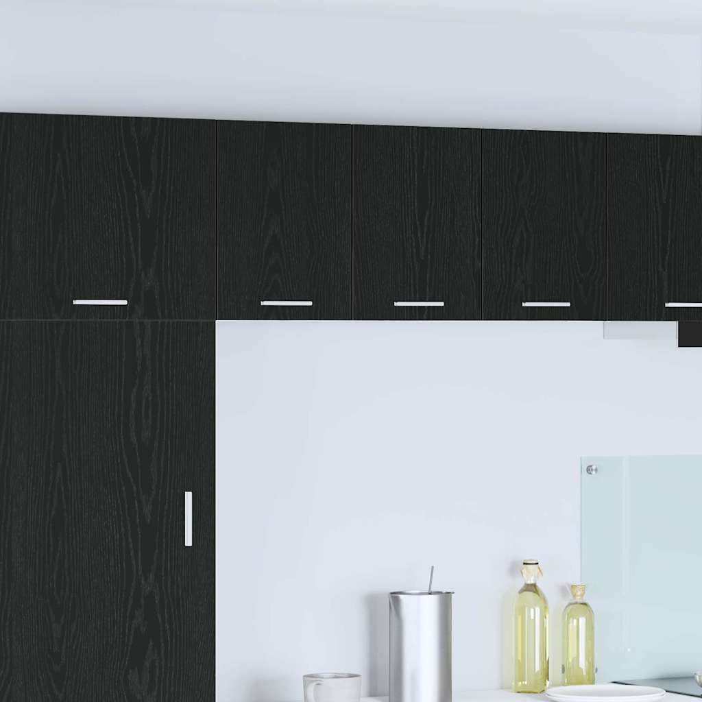 Hanging Cabinet Riga Black Oak and White 30 x 31 x 40 cm