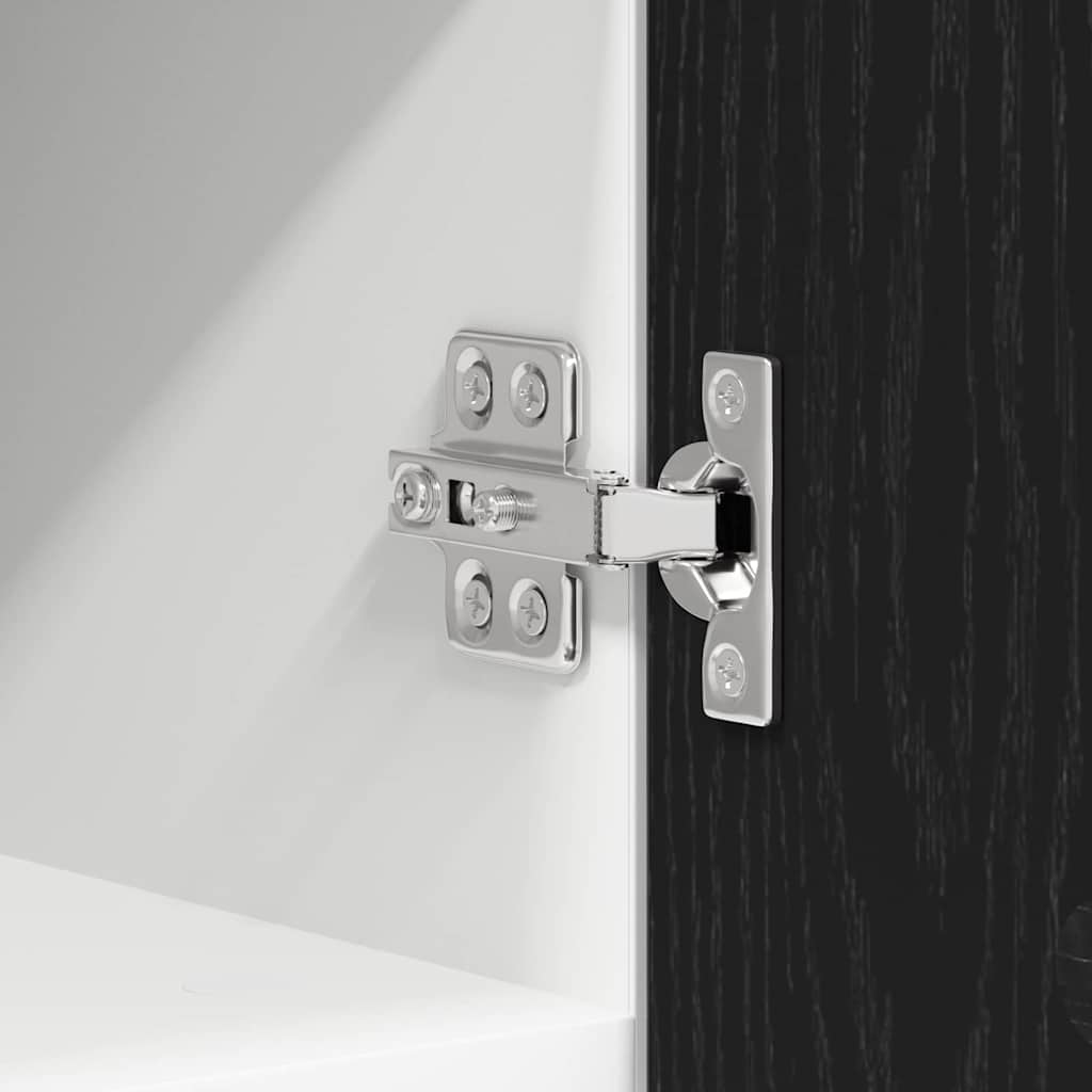 Hanging Cabinet Riga 2 pcs Black Oak and White 30 x 31 x 40 cm