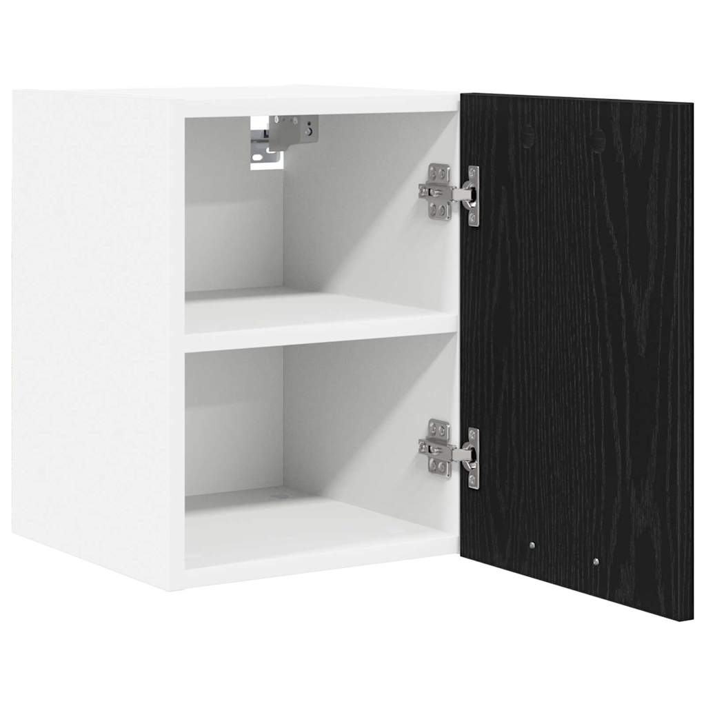 Hanging Cabinet Riga 2 pcs Black Oak and White 30 x 31 x 40 cm