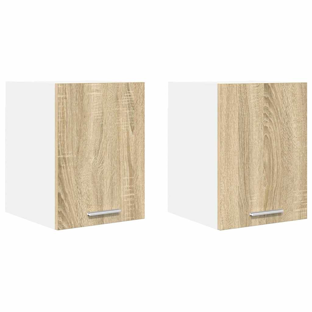 Hanging Cabinet Riga 2 pcs Sonoma Oak and White 30 x 31 x 40 cm
