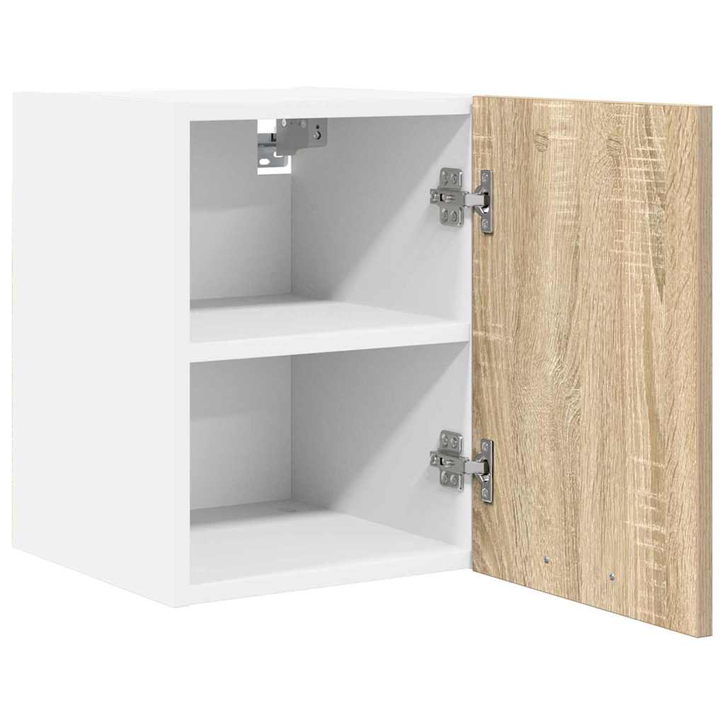 Hanging Cabinet Riga 2 pcs Sonoma Oak and White 30 x 31 x 40 cm