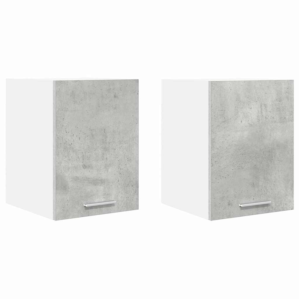 Hanging Cabinet with Shelf Riga 2 pcs Concrete Grey and White