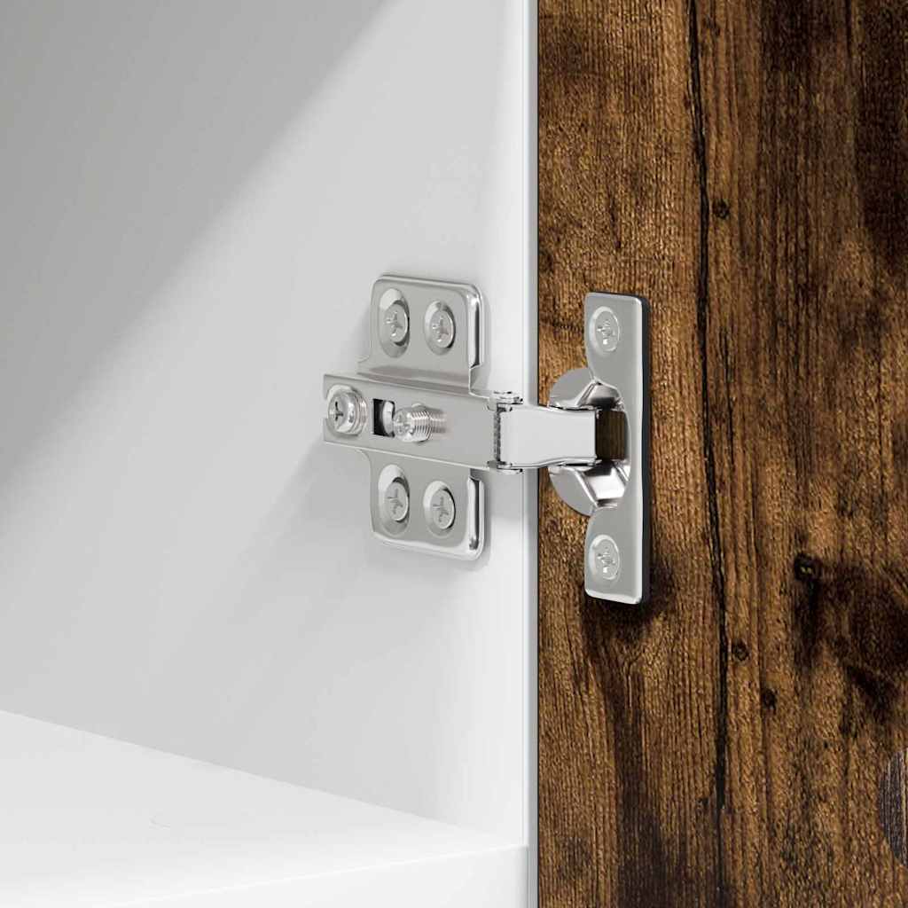 Hanging Cabinet Riga 2 pcs Smoked Oak and White 30 x 31 x 40 cm