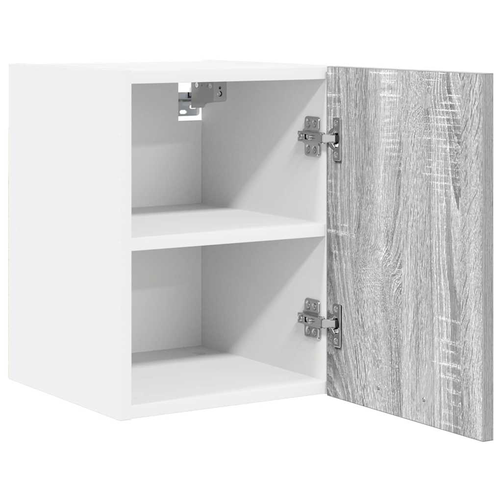 Hanging Cabinet with Shelf Riga 2 pcs Grey Sonoma and White