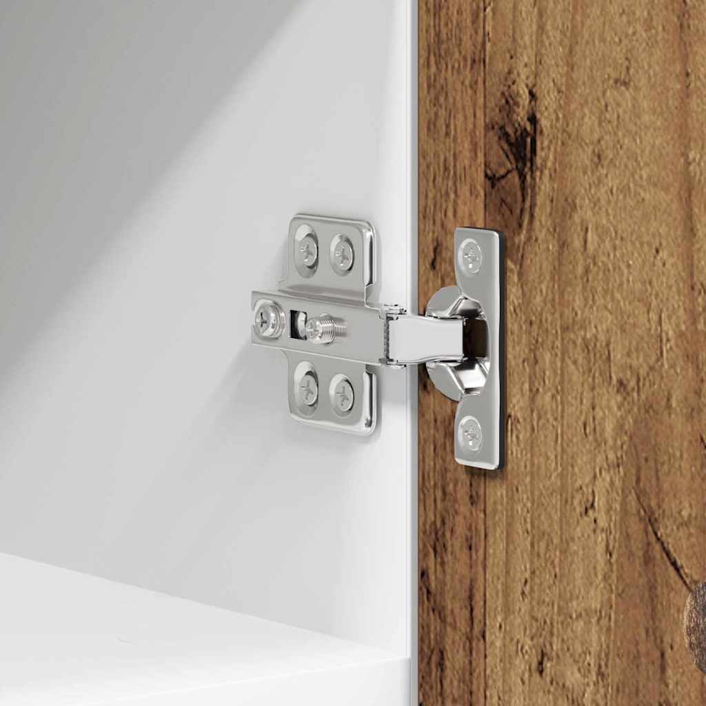 Hanging Cabinet Riga Old Wood and White 30 x 31 x 40 cm