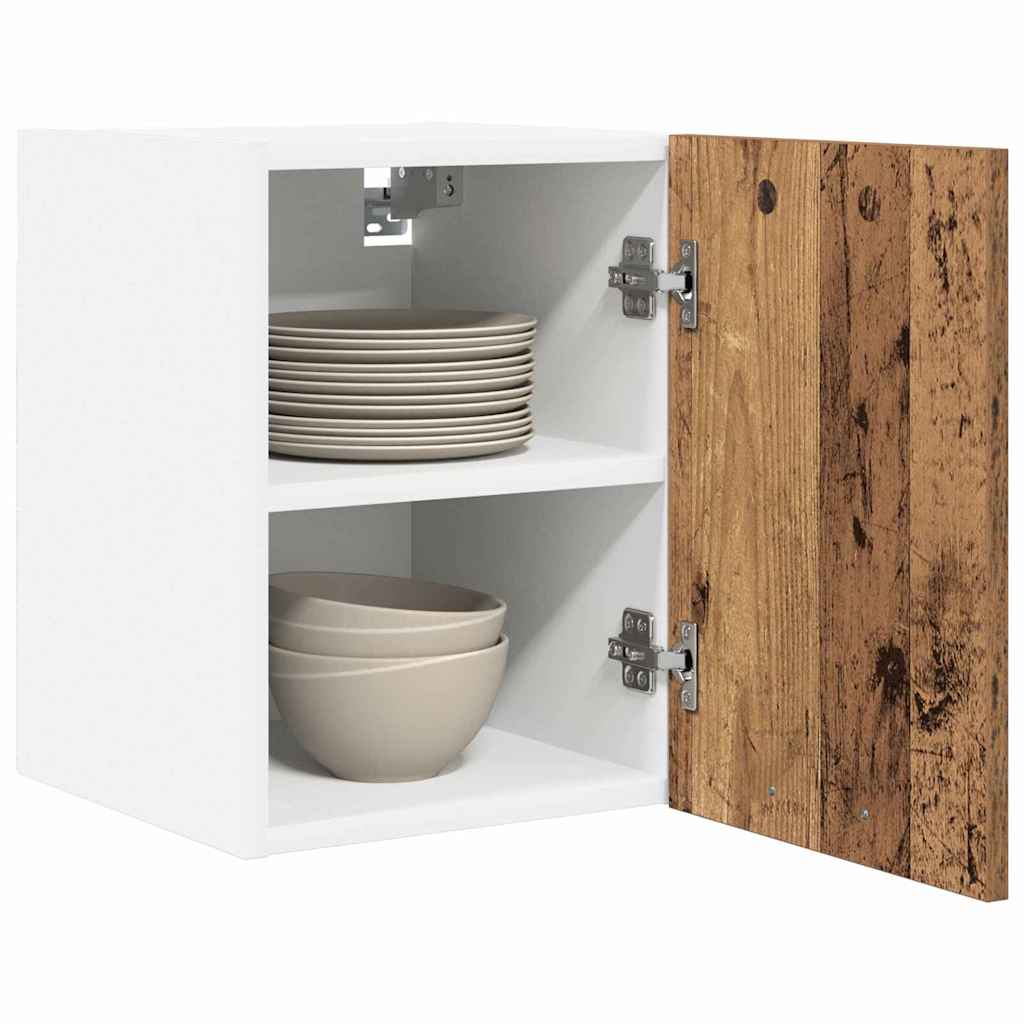 Hanging Cabinet Riga Old Wood and White 30 x 31 x 40 cm