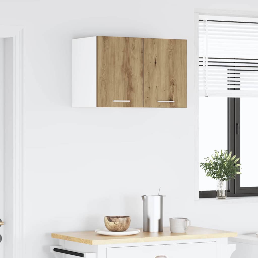 Hanging Cabinet with Shelf Riga 2 pcs Artisan Oak and White