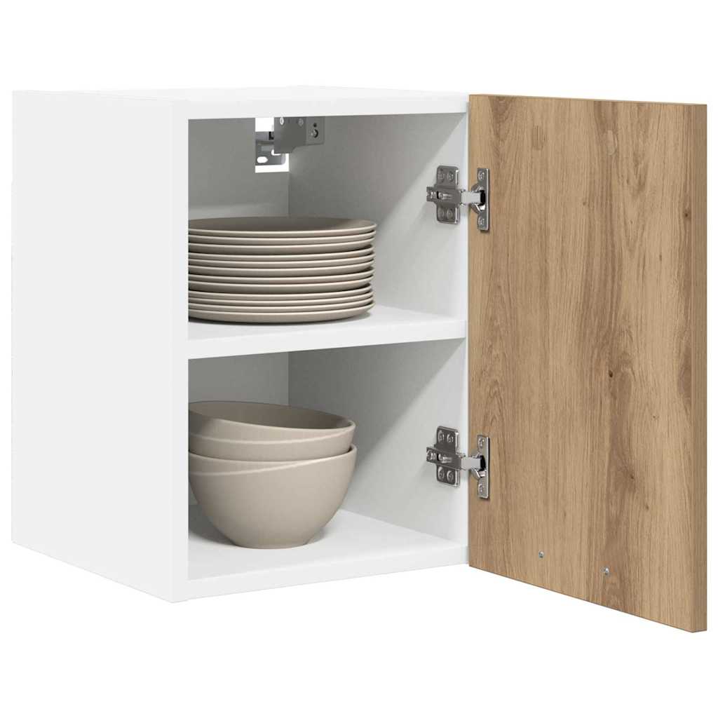 Hanging Cabinet with Shelf Riga 2 pcs Artisan Oak and White