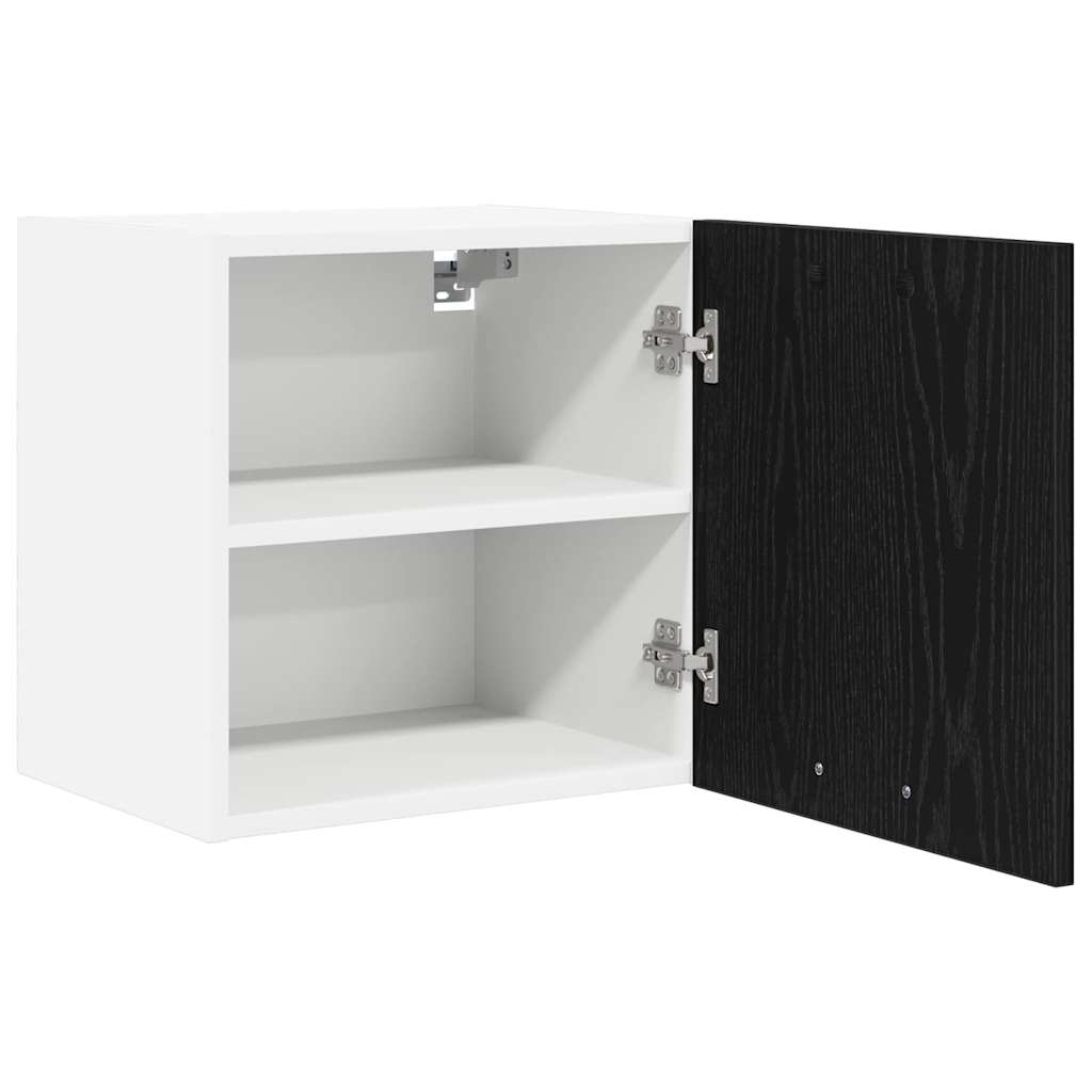 Hanging Cabinet Riga Black Oak and White 40 x 31 x 40 cm