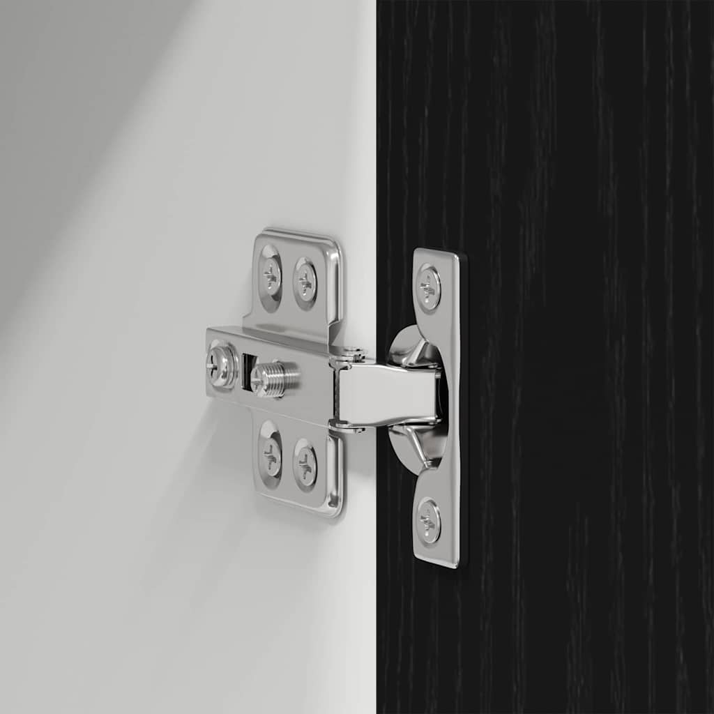 Hanging Cabinet Riga 2 pcs Black Oak and White 40 x 31 x 40 cm