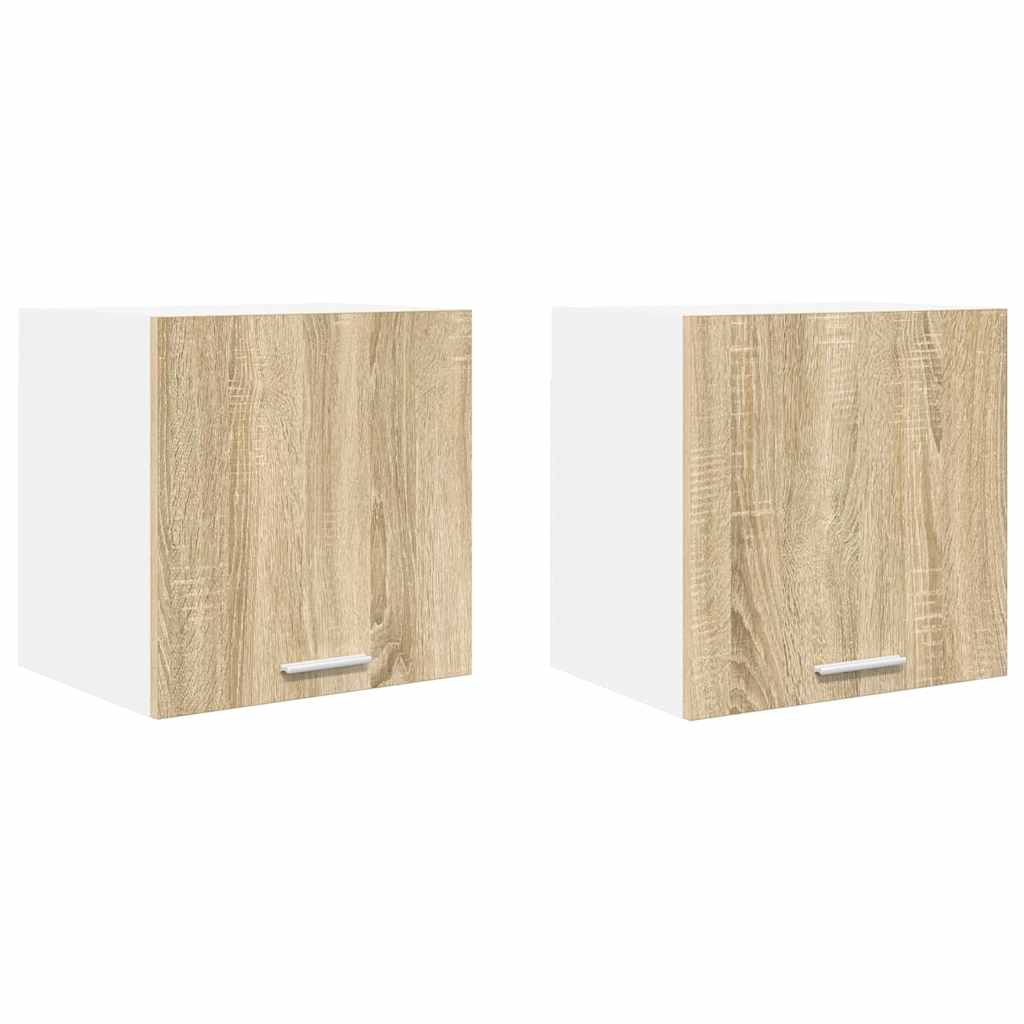 Hanging Cabinet Riga 2 pcs Sonoma Oak and White 40 x 31 x 40 cm