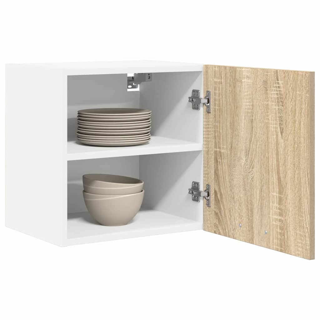 Hanging Cabinet Riga 2 pcs Sonoma Oak and White 40 x 31 x 40 cm