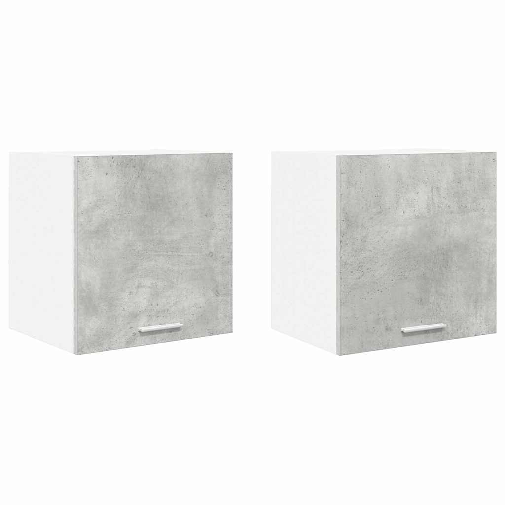Hanging Cabinet with Shelf Riga 2 pcs Concrete Grey and White