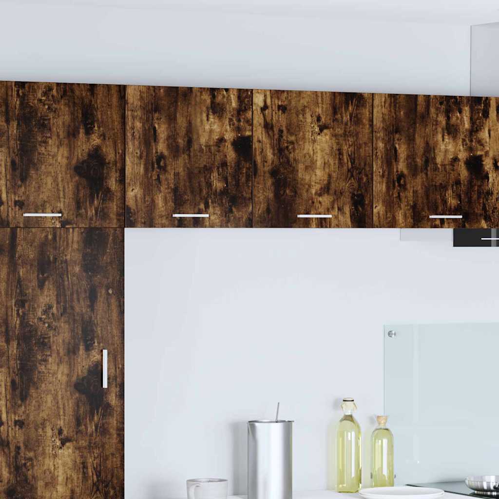 Hanging Cabinet Riga Smoked Oak and White 40 x 31 x 40 cm