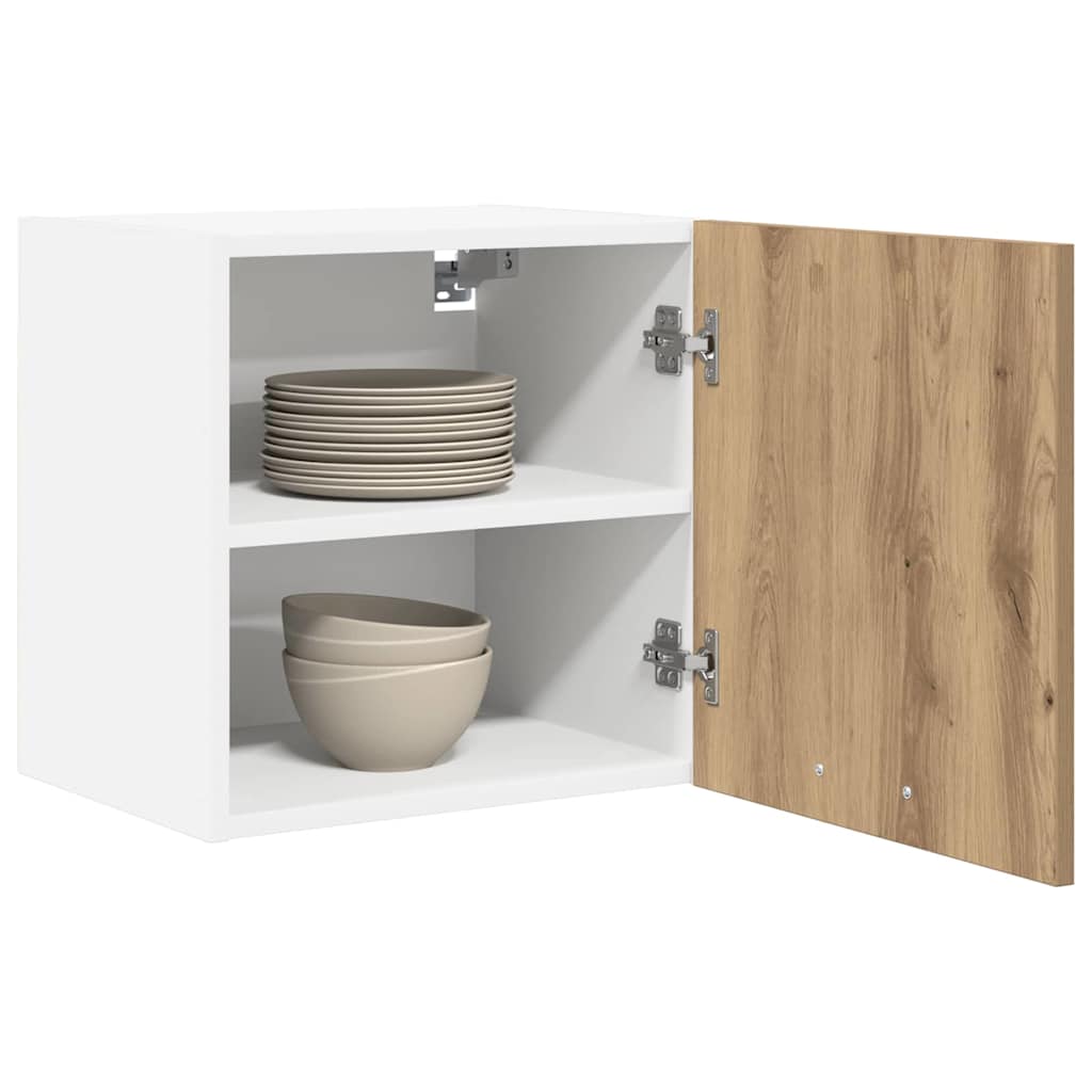 Hanging Cabinet with Shelf Riga 2 pcs Artisan Oak and White