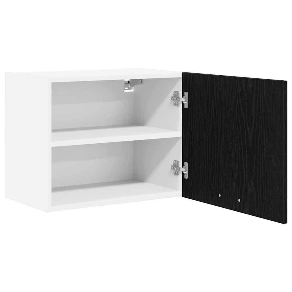Hanging Cabinet Riga Black Oak and White 50 x 31 x 40 cm
