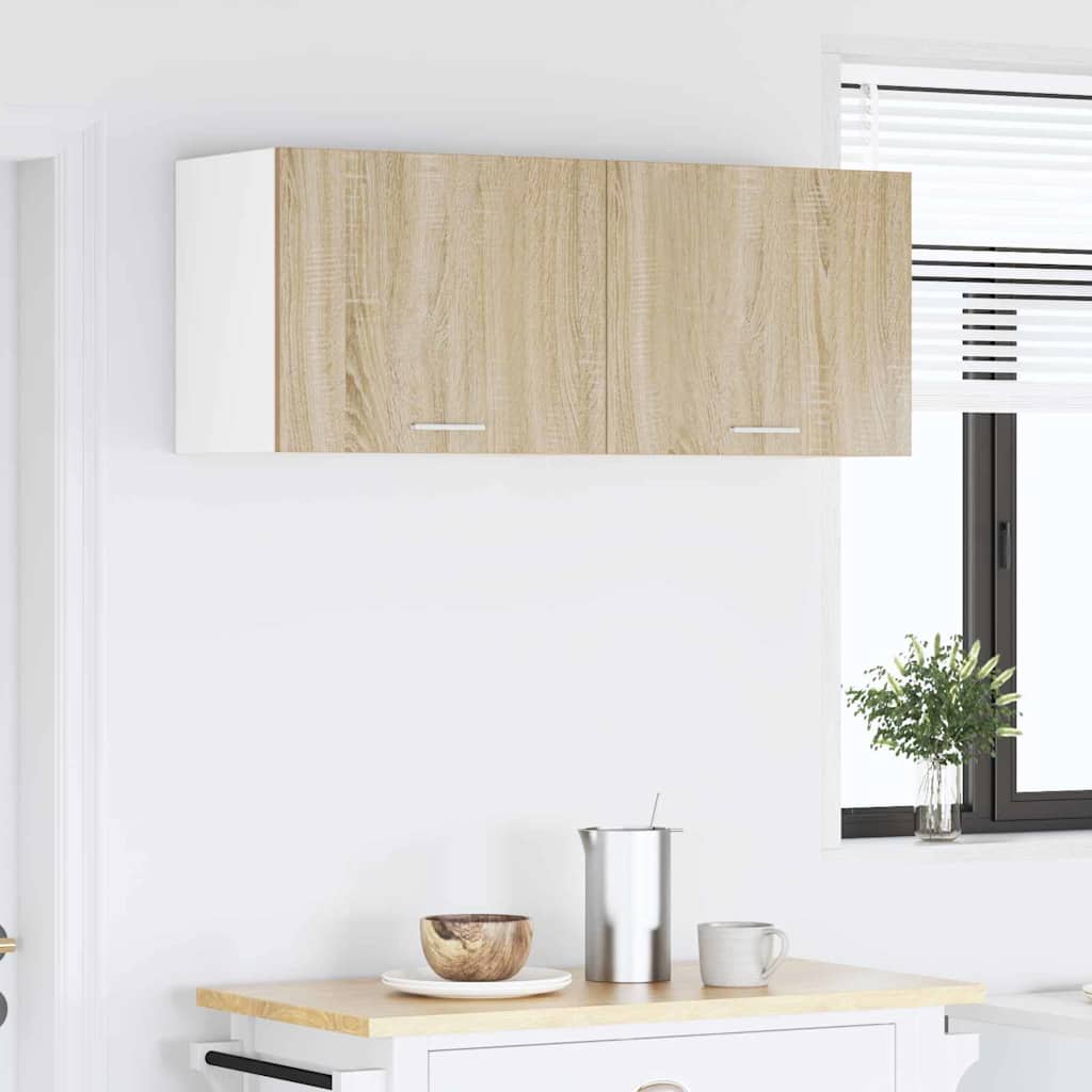 Hanging Cabinet Riga Sonoma Oak and White 50 x 31 x 40 cm