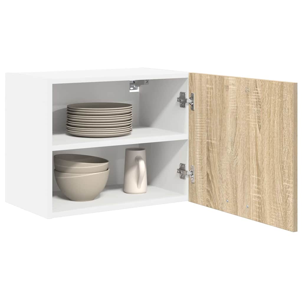 Hanging Cabinet Riga Sonoma Oak and White 50 x 31 x 40 cm