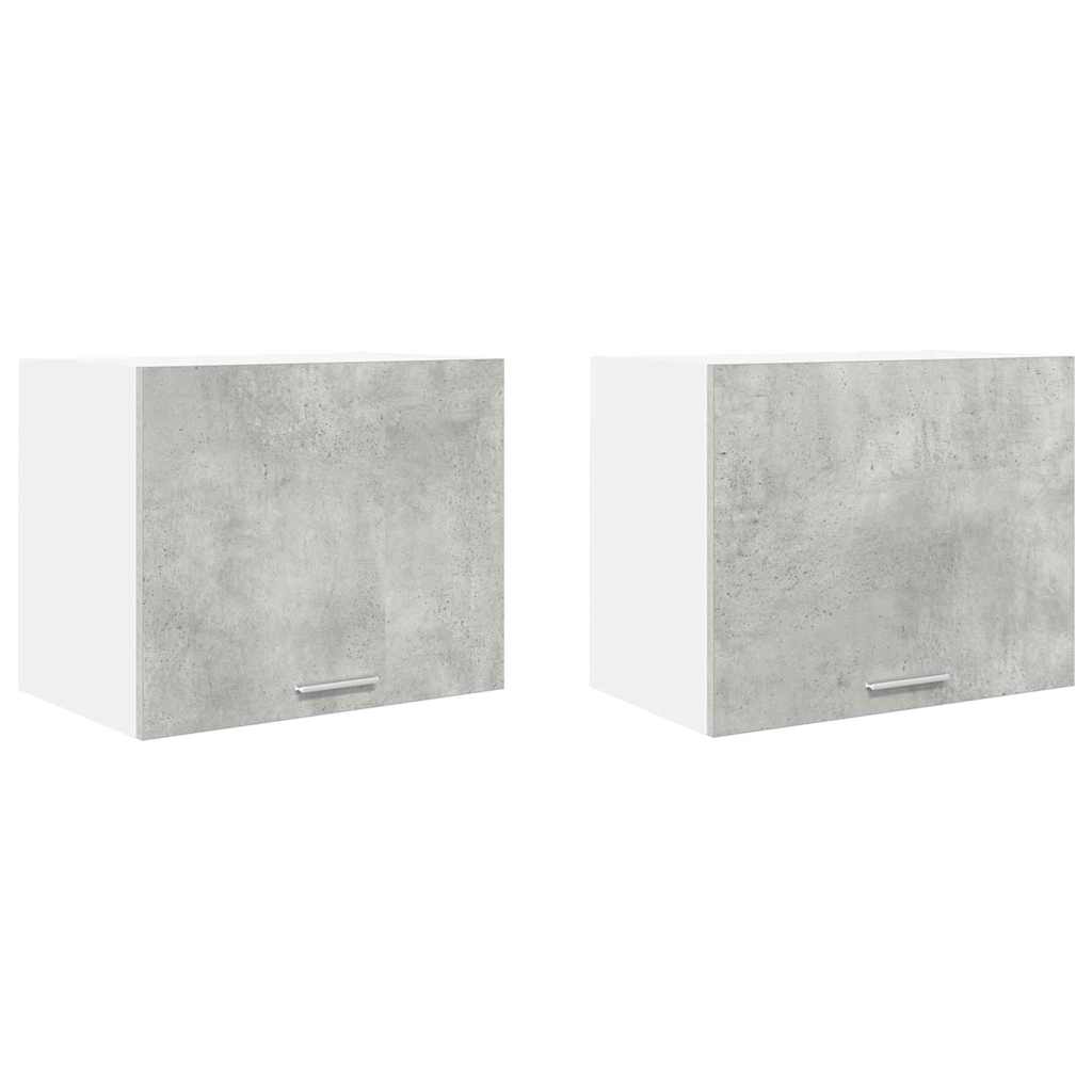 Hanging Cabinet with Shelf Riga 2 pcs Concrete Grey and White