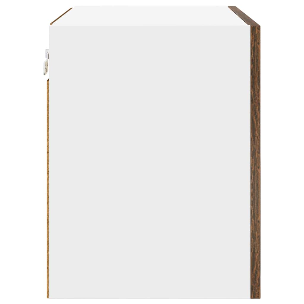 Hanging Cabinet Riga Smoked Oak and White 50 x 31 x 40 cm